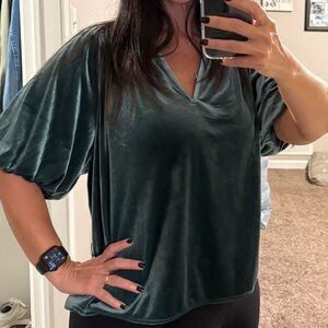 GAP frosted green velvet top. Worn once